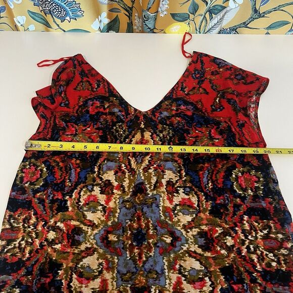 Anthropologie Maeve Women’s Red Medallion Mini Shift Dress Size M Casual Boho - Picture 7 of 8